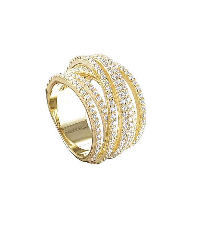 Interlocking Multi Row CZ Ring