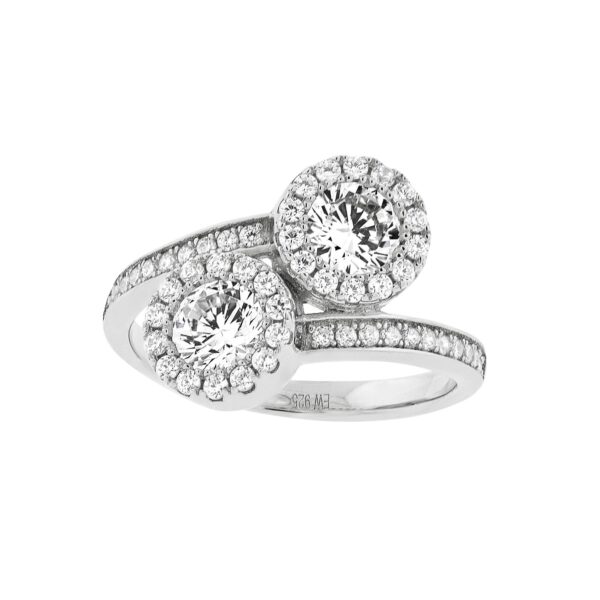 DOUBLE HALO WHITE CZ RING